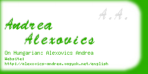 andrea alexovics business card